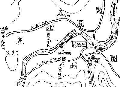 高川原遺跡の地図(部分)