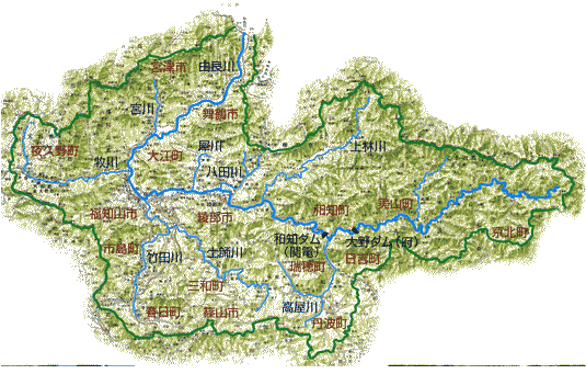 由良川の流域図