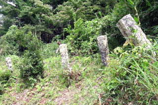 古墳下にも残る軍の石柱