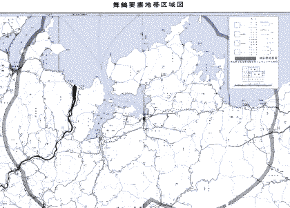 舞鶴要塞地帯地図（市史より）